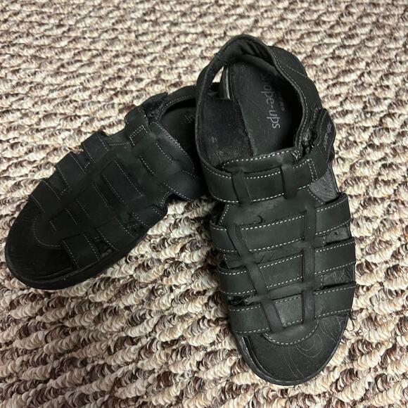 Vintage Skechers Shape Ups Fisherman Sandals Black Women's Size 6 - Picture 1 of 11